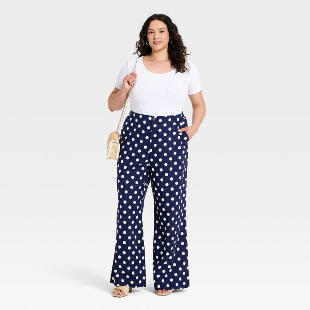 A New Day - Women's Luxe Linen Trousers - A New Day Navy Blue Blue - Picture 3 of 3